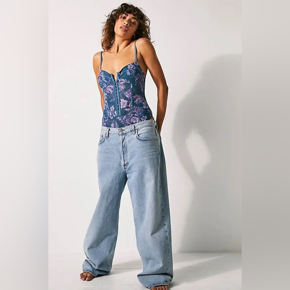 Free People Night Rhythm Printed Bodysuit